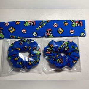 Super Mario head band and Scunchies adult 2x